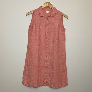 Garnet Hill Linen Shirt Dress size 4 Sleeveless